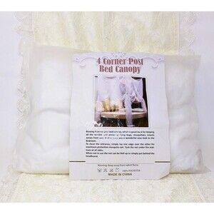 4 Corner Post Bed Canopy, Mosquito net for Bed, Full/Queen/King Size Fit White